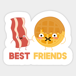 Bacon and Waffles Best Friends Matching Couple Sticker